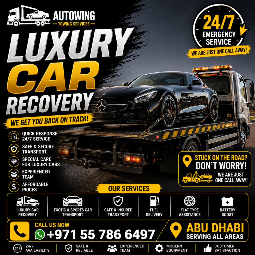 Luxury Car Recovery Abu Dhabi 24/7 – Safe & Professional Recovery